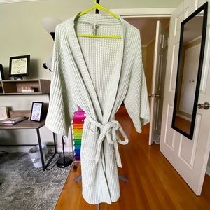 Waffle Knit Robe - Mint Green